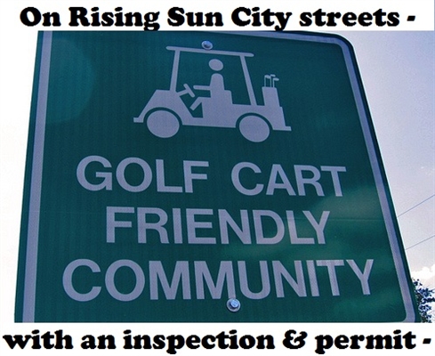 CITY OF RISING SUN GOLF CART RULES